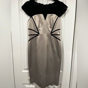 Silver Black Detail Karen Millen Dress